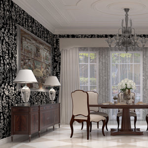 Bahaar | Lustre | Black | Wallpaper