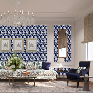 Angoori | Gauze | Navy | Wallpaper