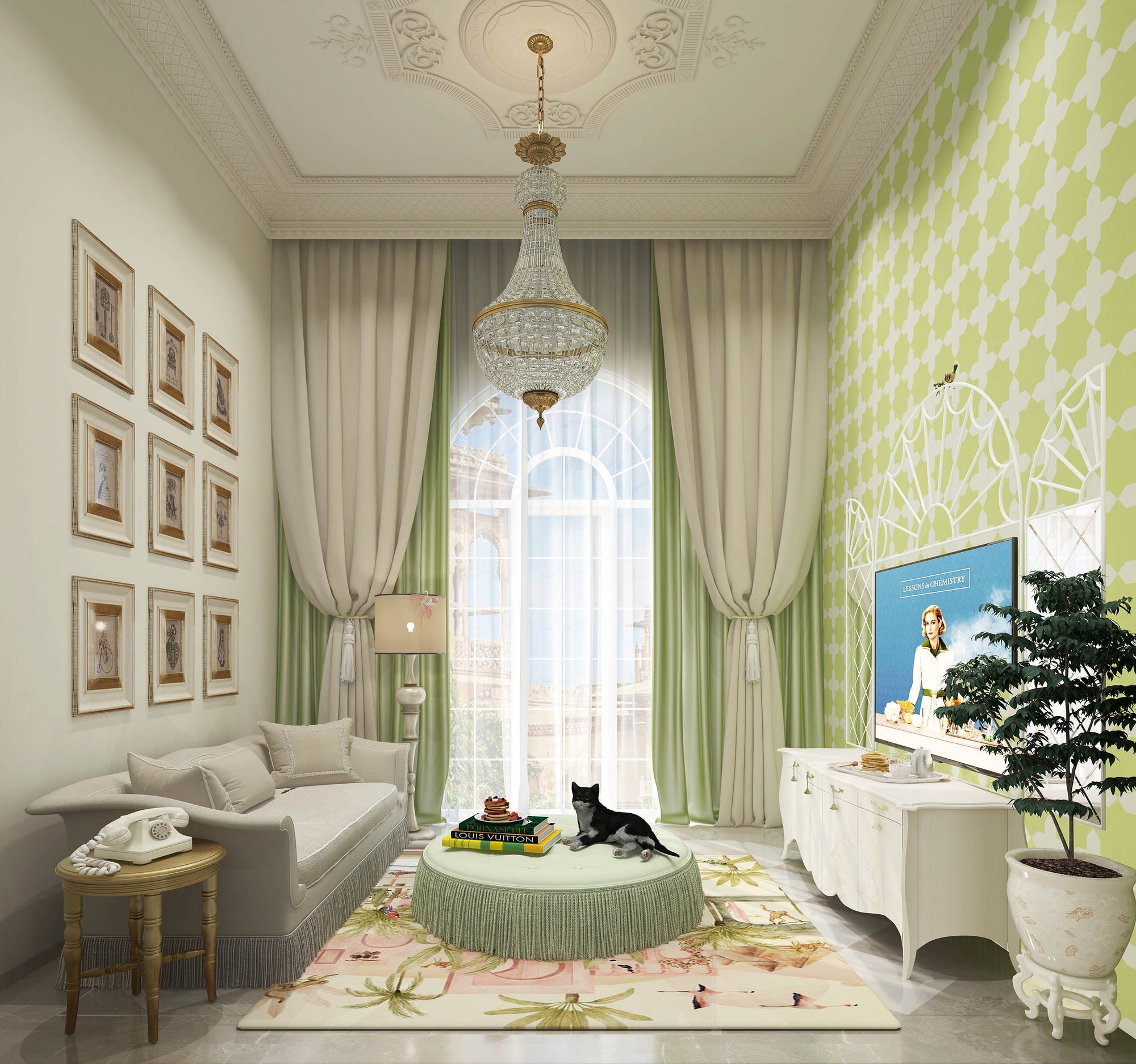 Tabriz | Gauze | Lime