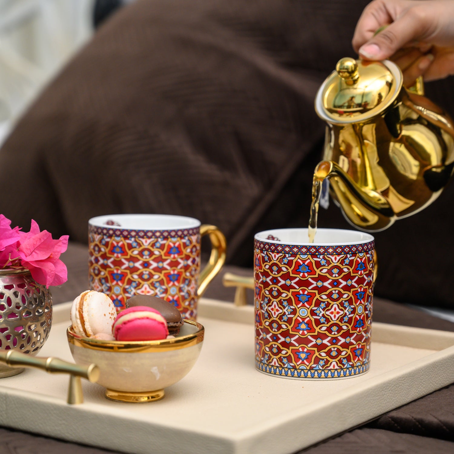 MARRAKESH - MUGS WITH GOLD ACCENT - SET OF 2