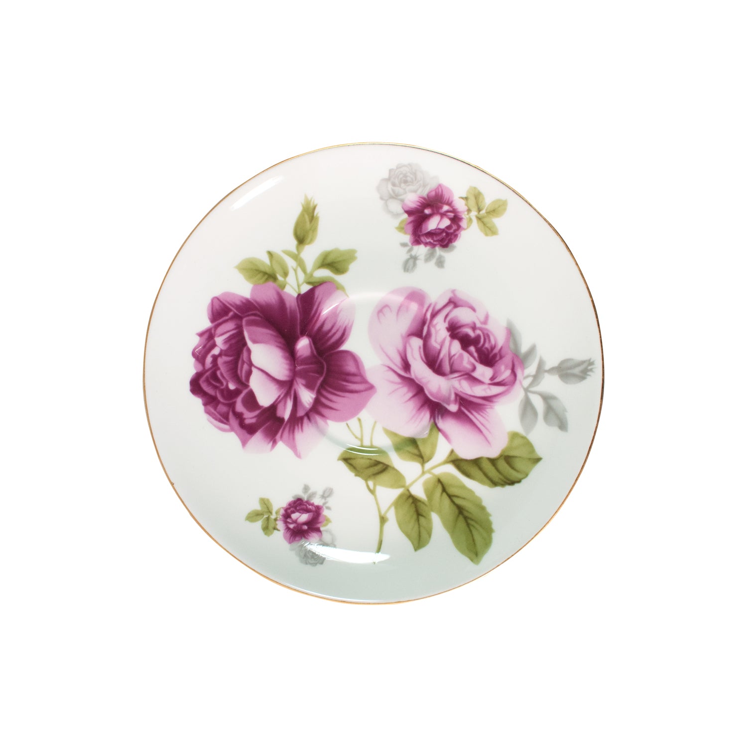 ROZA 1 - TEA CUP & SAUCER WITH GOLD ACCENT - SET OF 4