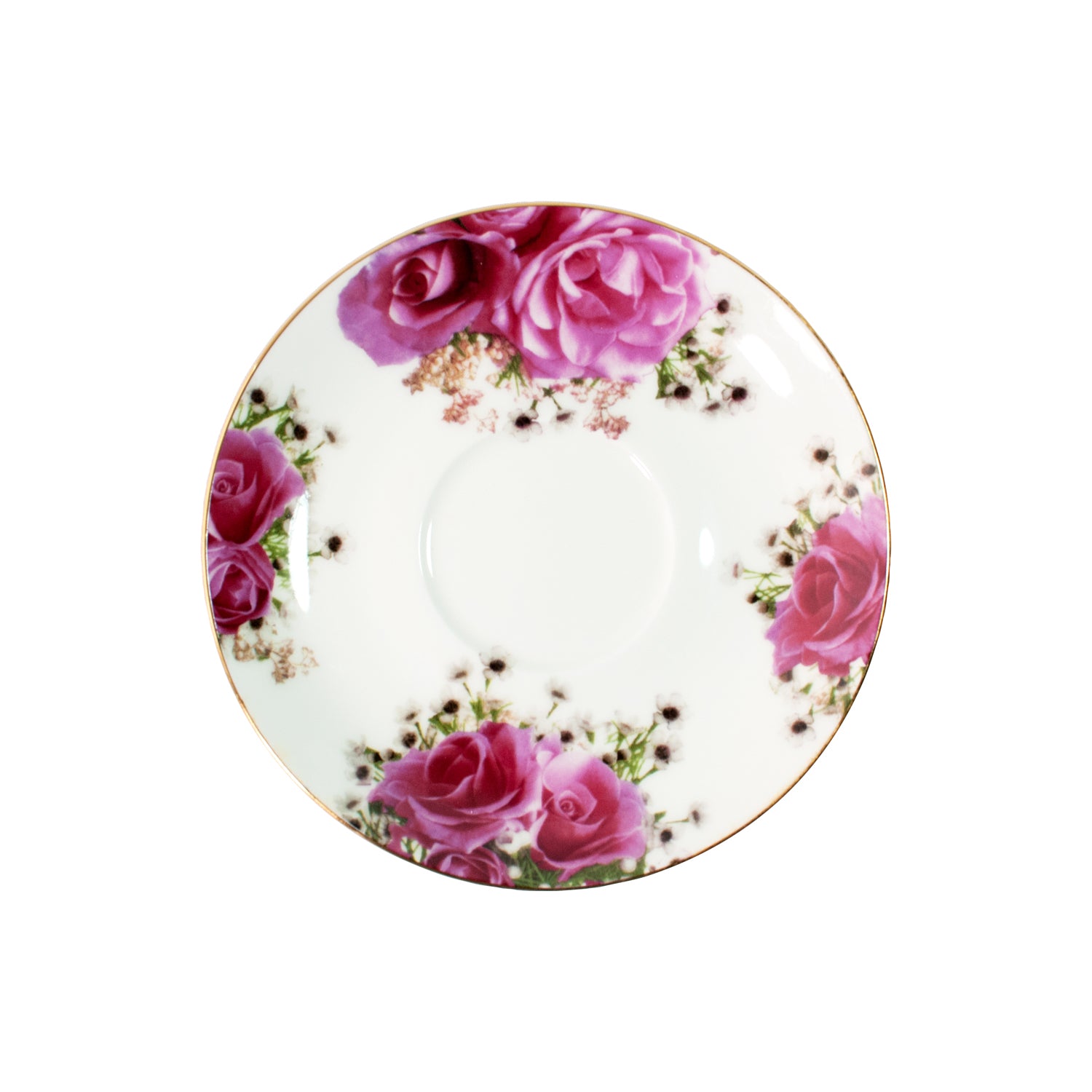 ROZA 2 - TEA CUP & SAUCER WITH GOLD ACCENT - SET OF 4