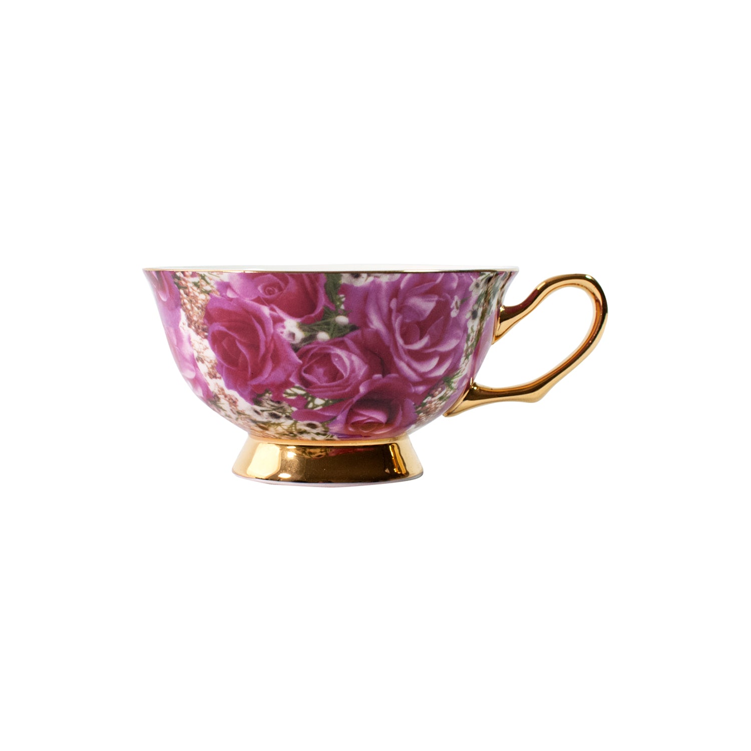 ROZA 3 - TEA CUP & SAUCER WITH GOLD ACCENT - SET OF 4