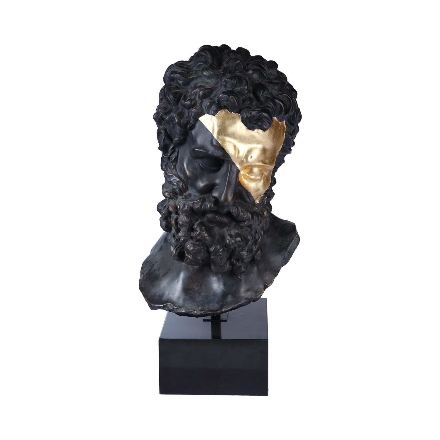 HERCULES HEAD LARGE ON MARBLE BASE