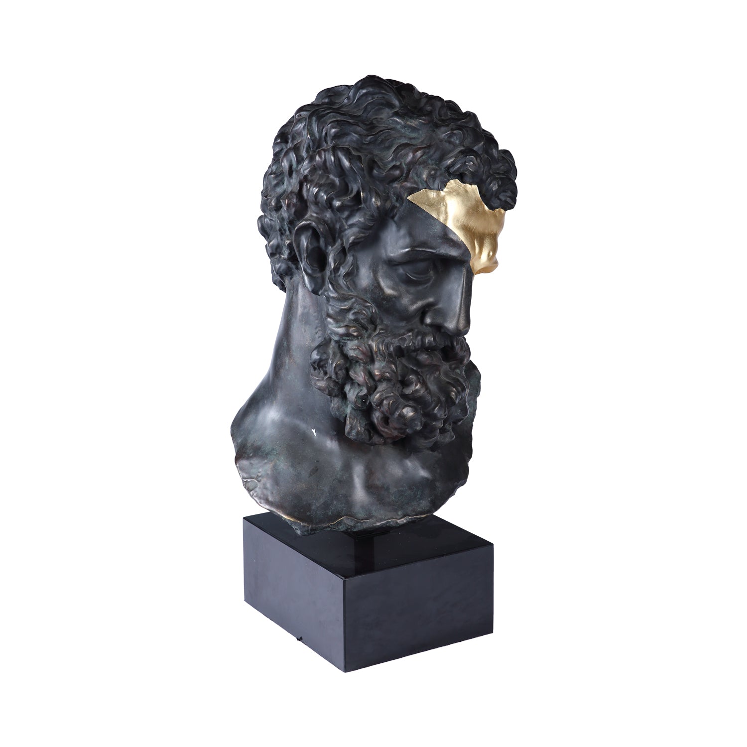 HERCULES HEAD LARGE ON MARBLE BASE