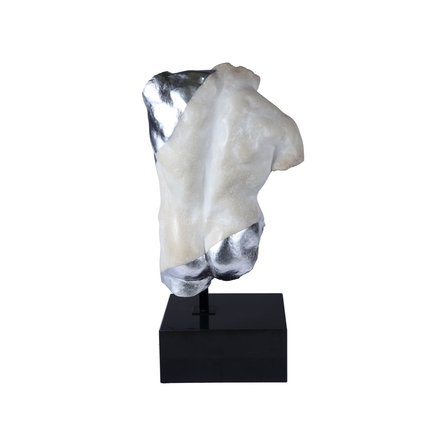 ANCIENT MALE TORSO SCULPTURE ON MARBLE BASE