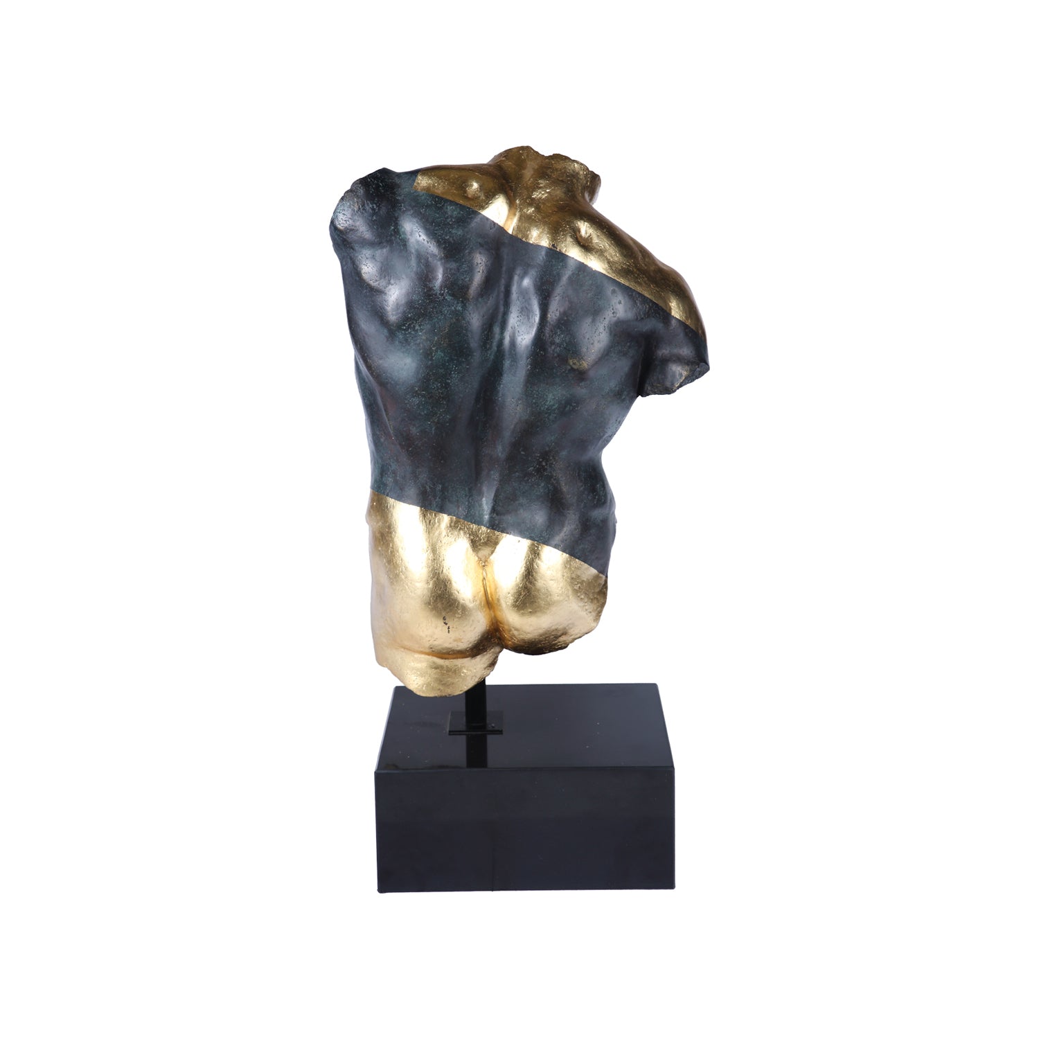 ANCIENT MALE TORSO SCULPTURE ON MARBLE BASE