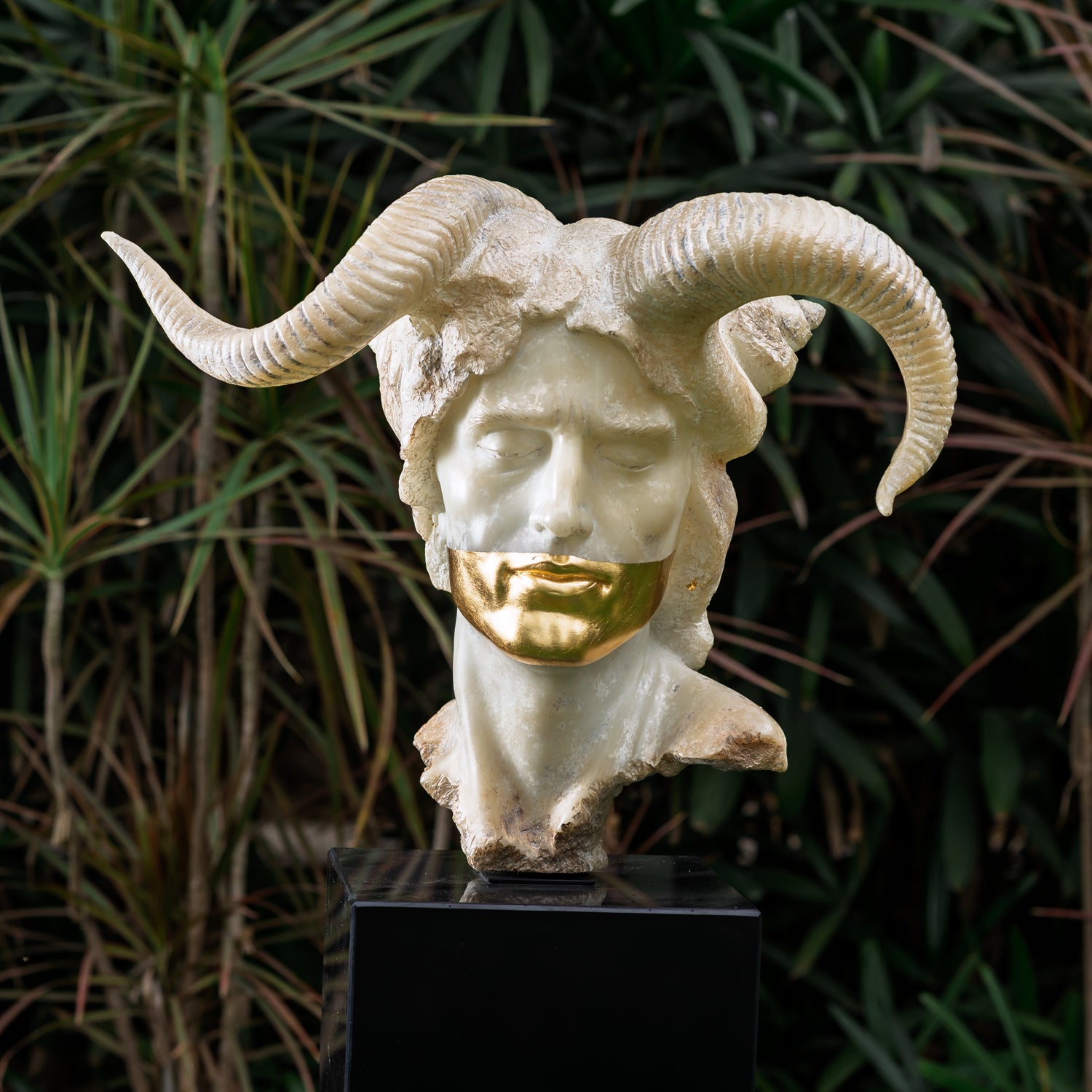 DAMIAN BUST SCULPTURE ON MARBLE BASE