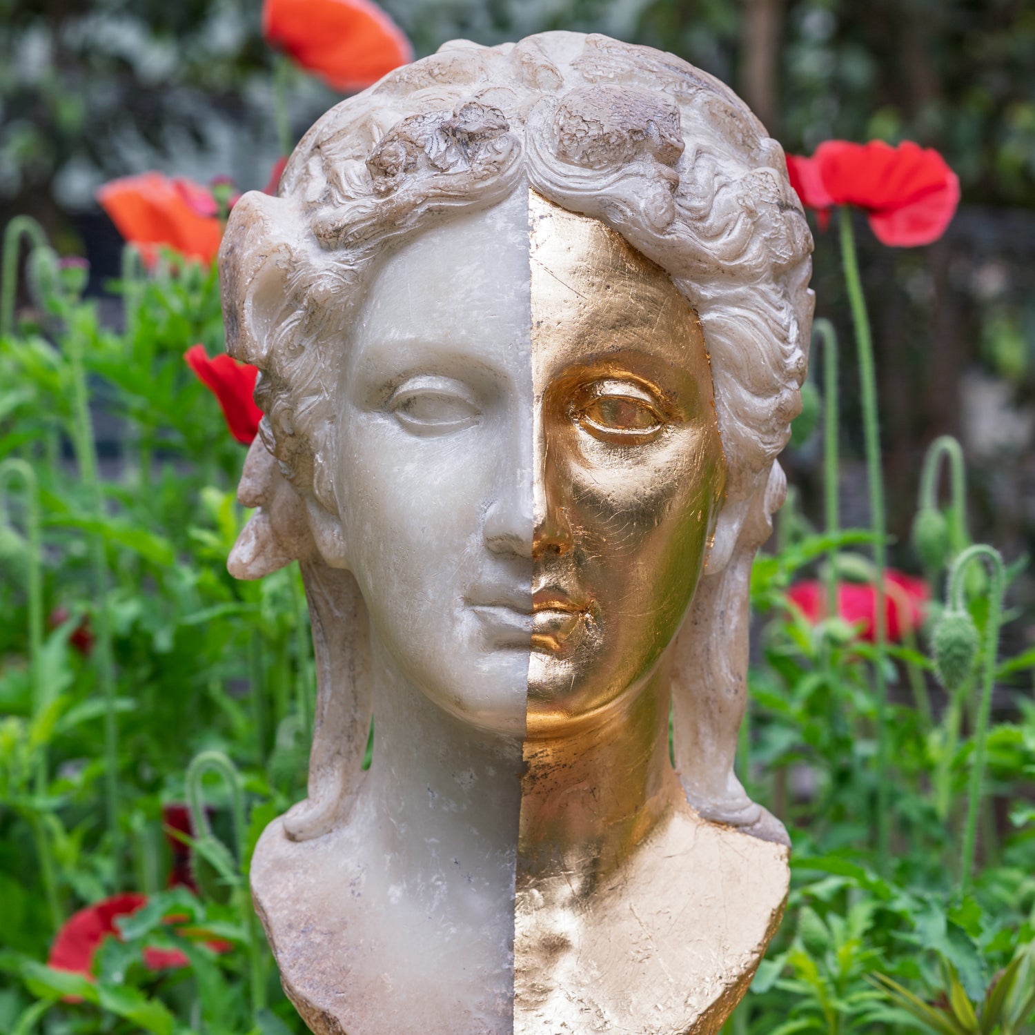 GREEK GODDESS 3 SCULPTURE W/STONE BASE