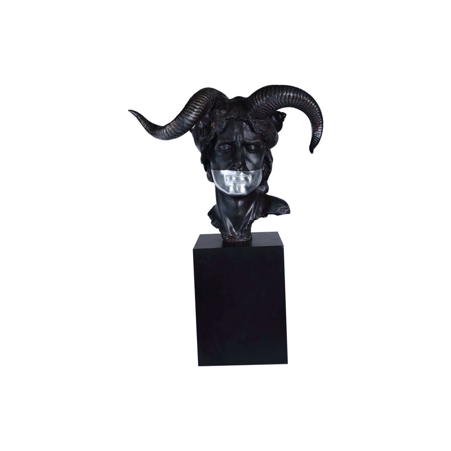 DAMIAN BUST SCULPTURE ON METAL BASE
