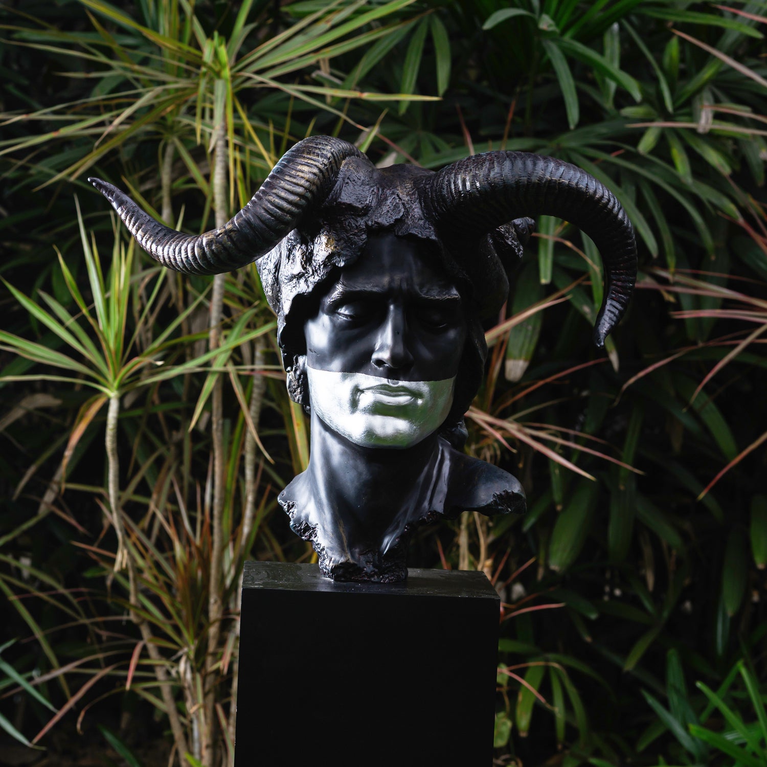 DAMIAN BUST SCULPTURE ON METAL BASE