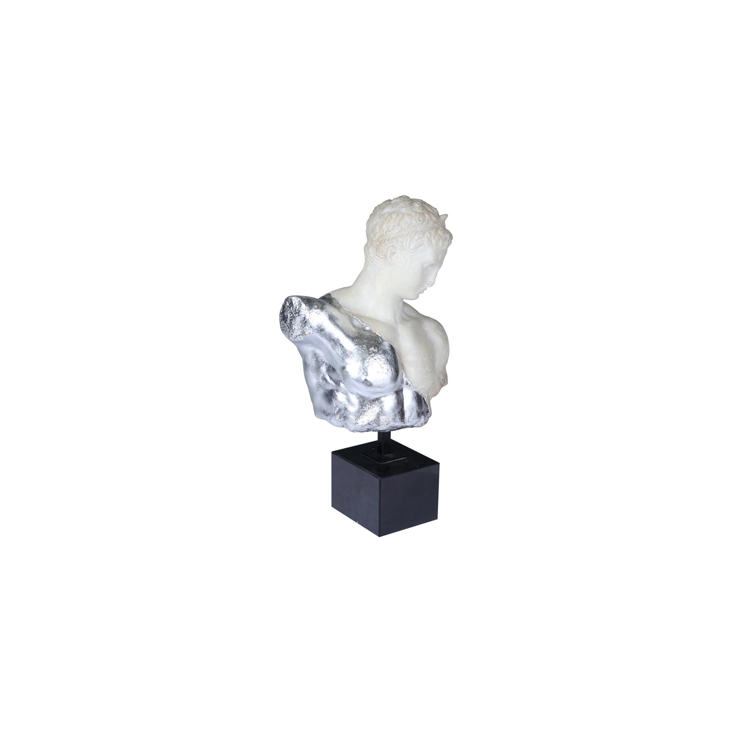 ANTINOUS FARNESIO BUST SCULPTURE ON MARBLE BASE