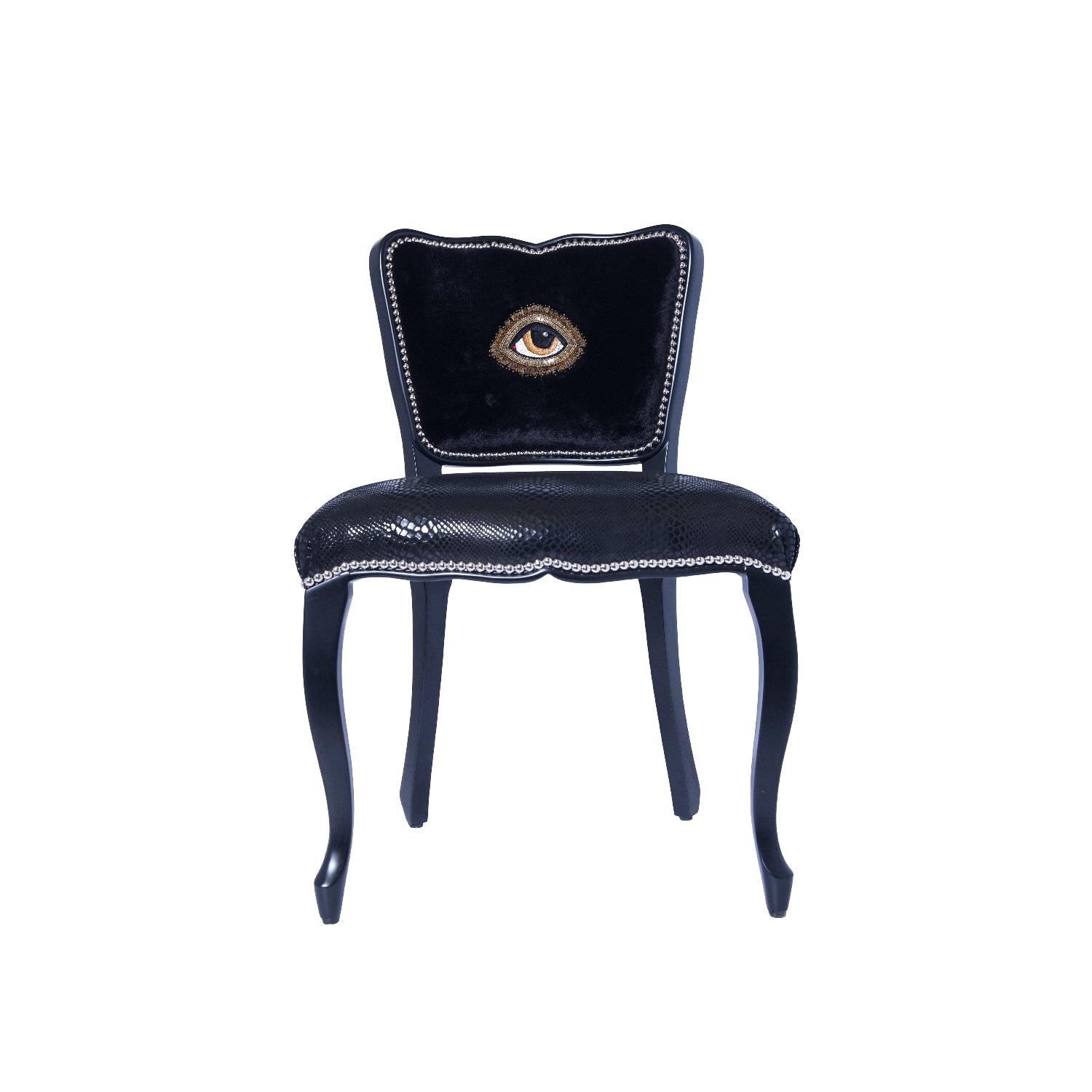 WOODEN GIGI CHAIR 03 - HAND EMBROIDERED ELEMENTS