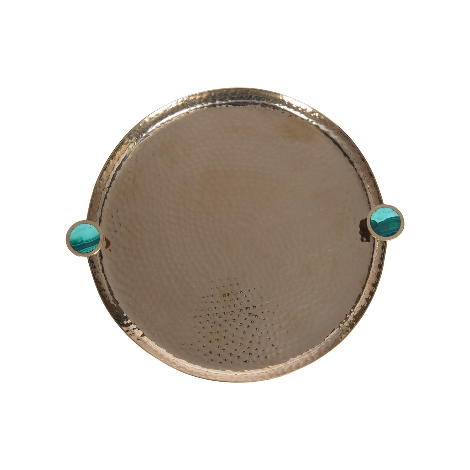 THAALI PEG TABLE 01 - HAMMERED METAL WITH SEMI PRECIOUS ACCENTS