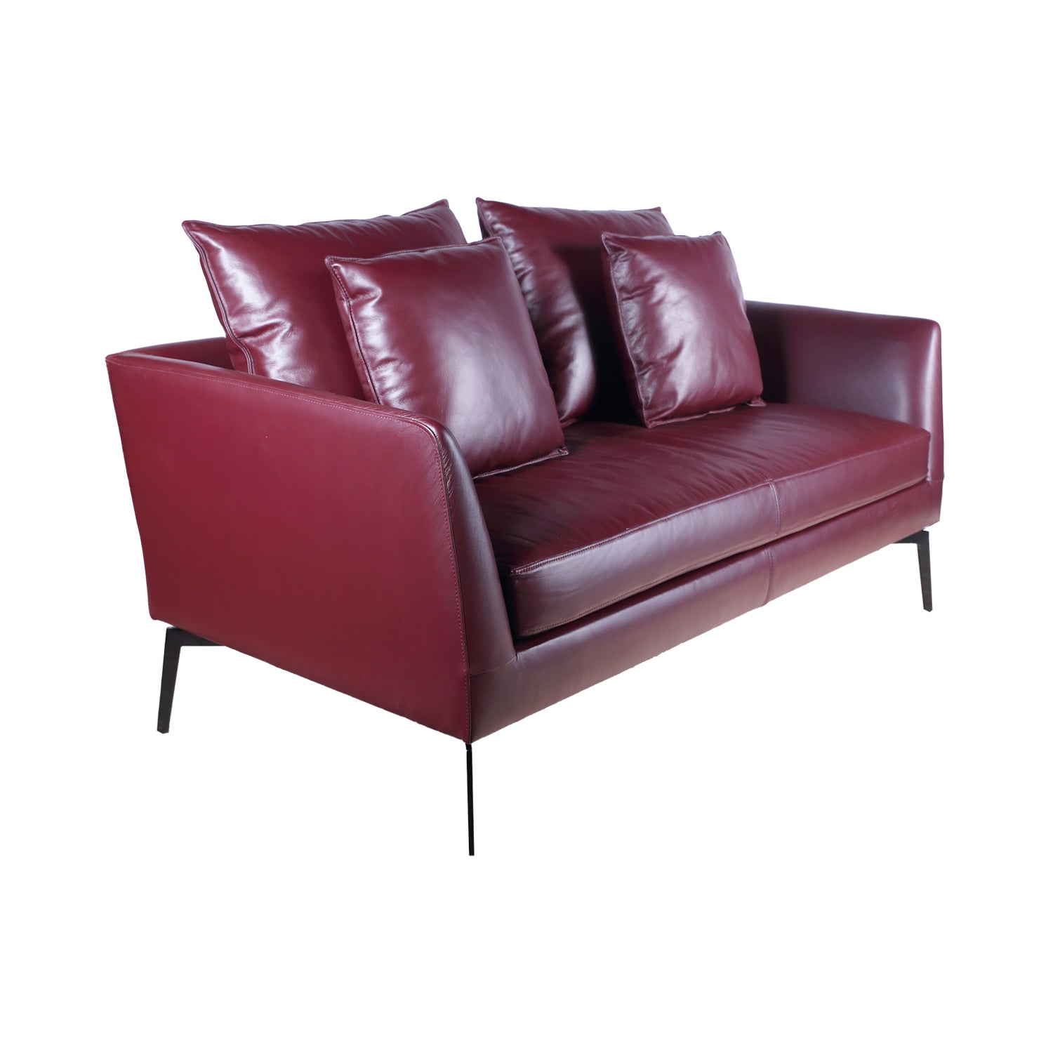 SOFA - PURE LEATHER WITH METAL ACCENTS
