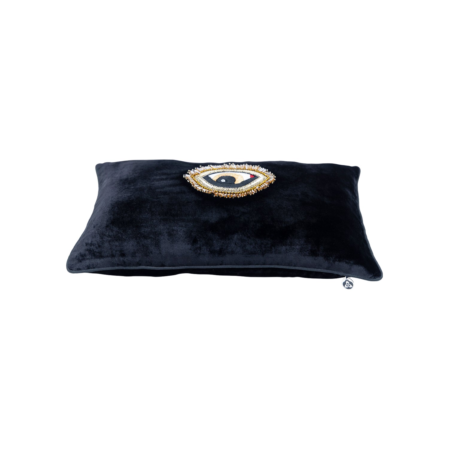 NAZAR (NOIR) - EMBROIDERED MINI LUMBAR CUSHION SET OF 2