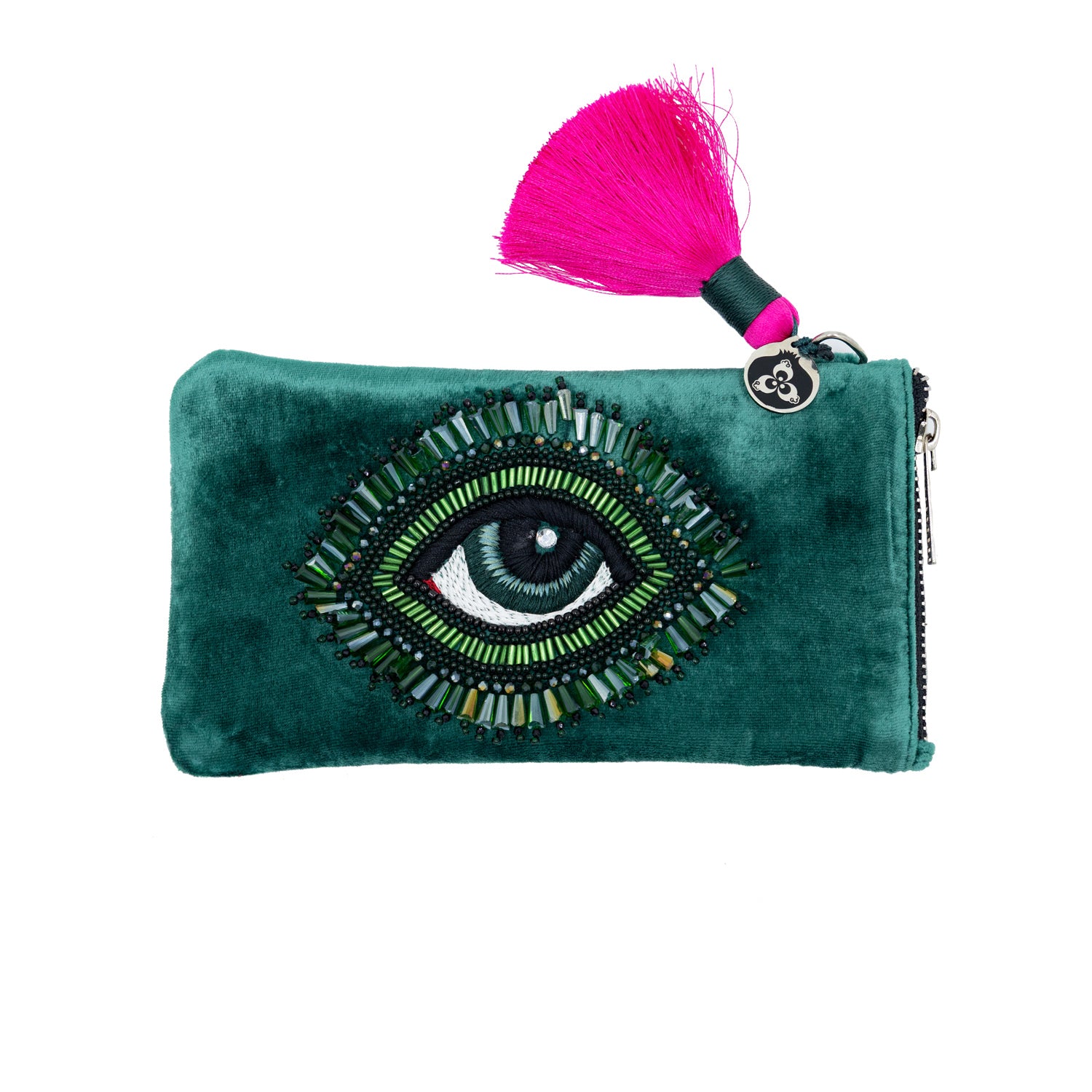 EMBROIDERED POCHETTE 02- EMERALD