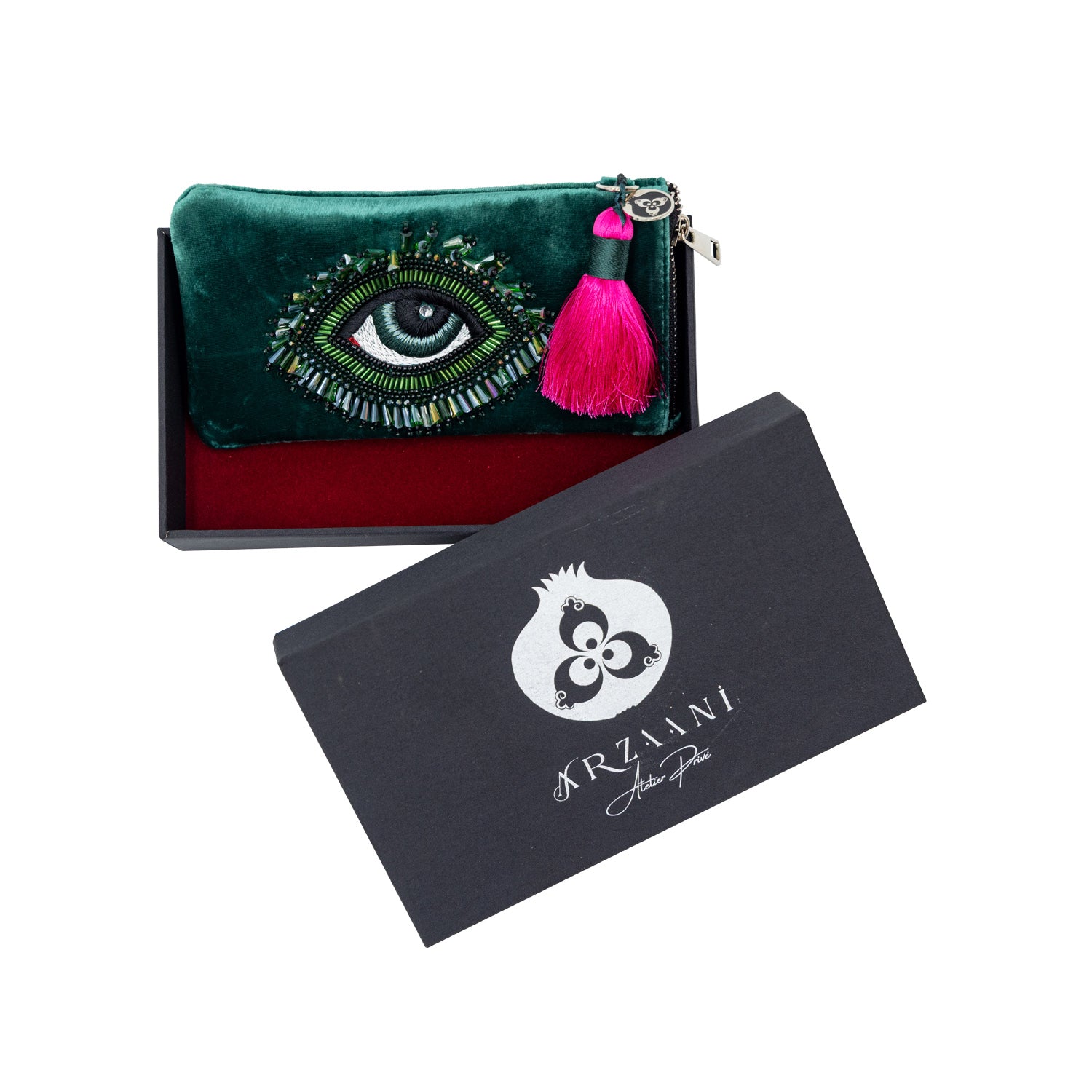EMBROIDERED POCHETTE 02- EMERALD