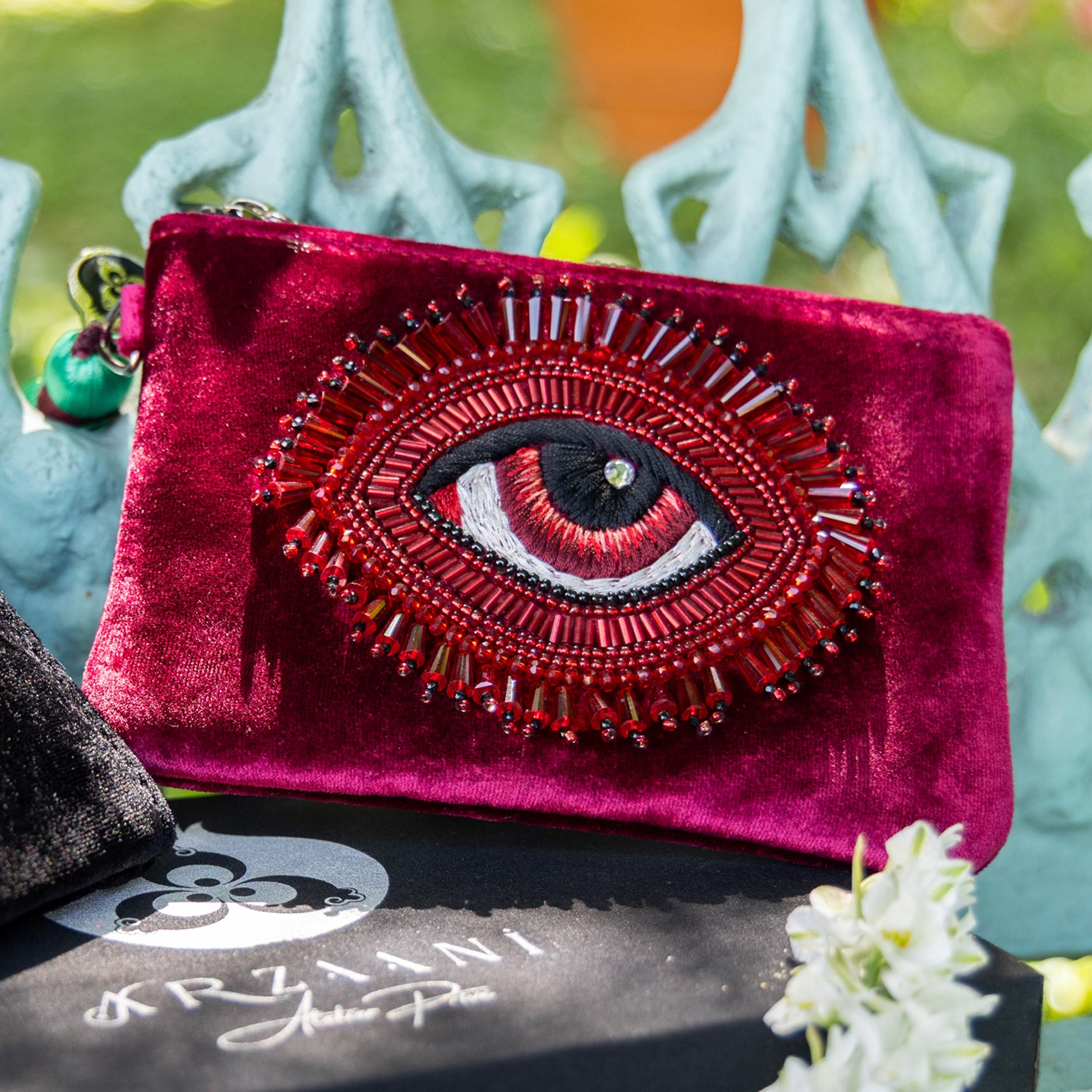 EMBROIDERED POCHETTE - RUBY