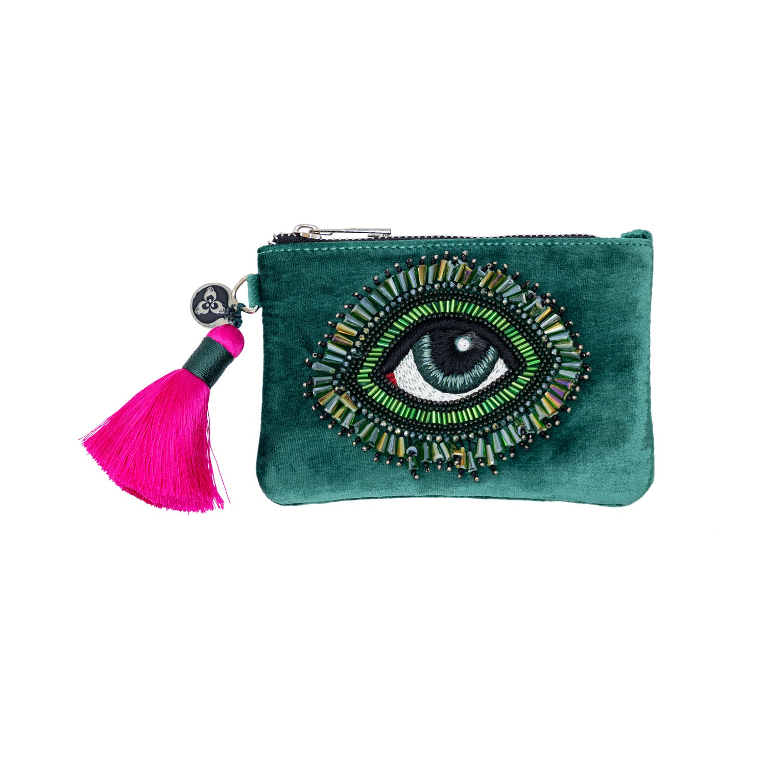 EMBROIDERED POCHETTE - EMERALD
