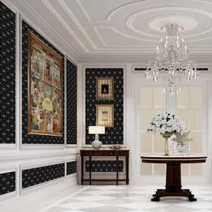 Tara | Lustre | Black | Wallpaper