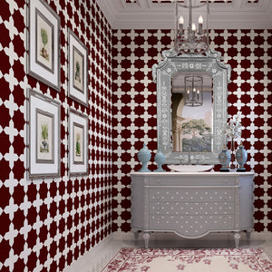 Tabriz | Gauze | Burgundy | Wallpaper