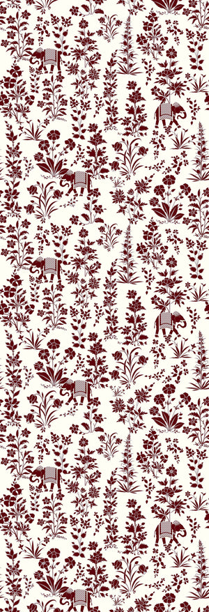 Bahaar | Gauze | Burgundy | Wallpaper