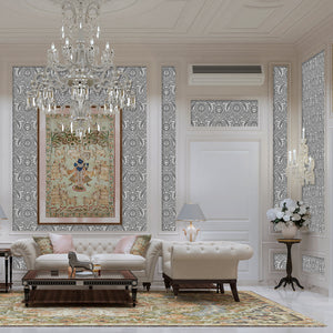 Gulnaaz | Lustre |Silver | Wallpaper
