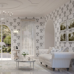 Chintamani | Gauze | Silver – Foil | Wallpaper
