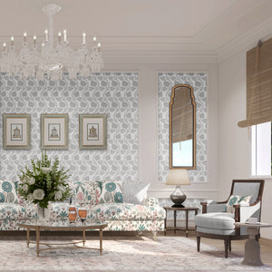 Angoori | Gauze | Silver – Foil | Wallpaper