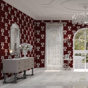 Chintamani | Gauze | Burgundy | Wallpaper
