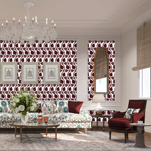 Angoori | Gauze | Burgundy – Flock | Wallpaper