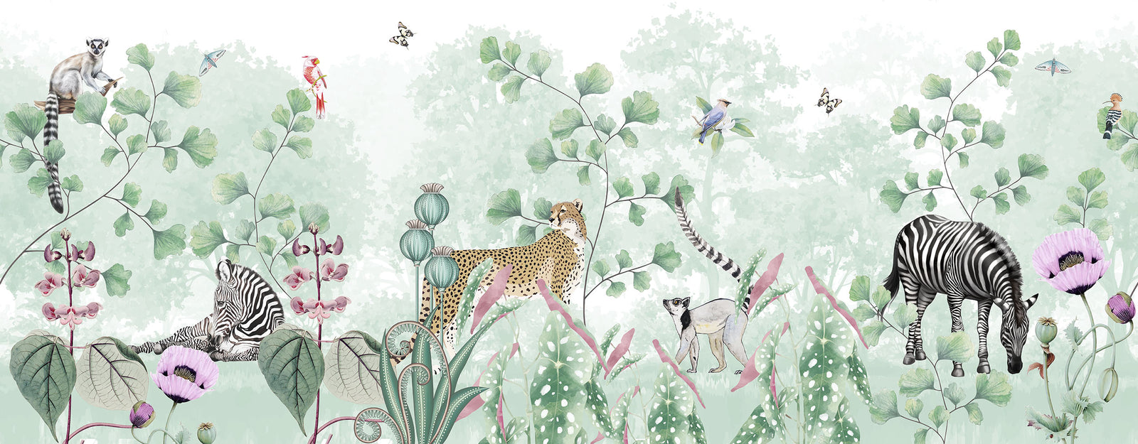 LE ZOO | LAWN | MINT | WALLPAPER