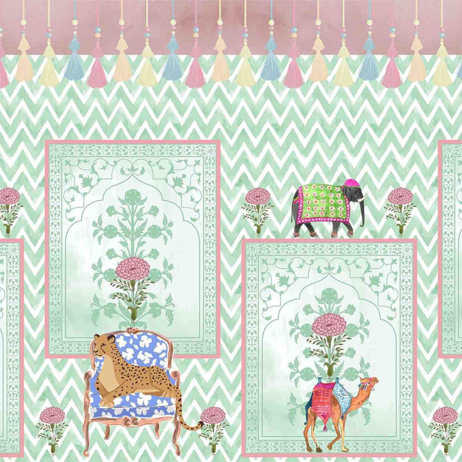 KARAVAAN | LAWN | MINT | WALLPAPER | NEW IN