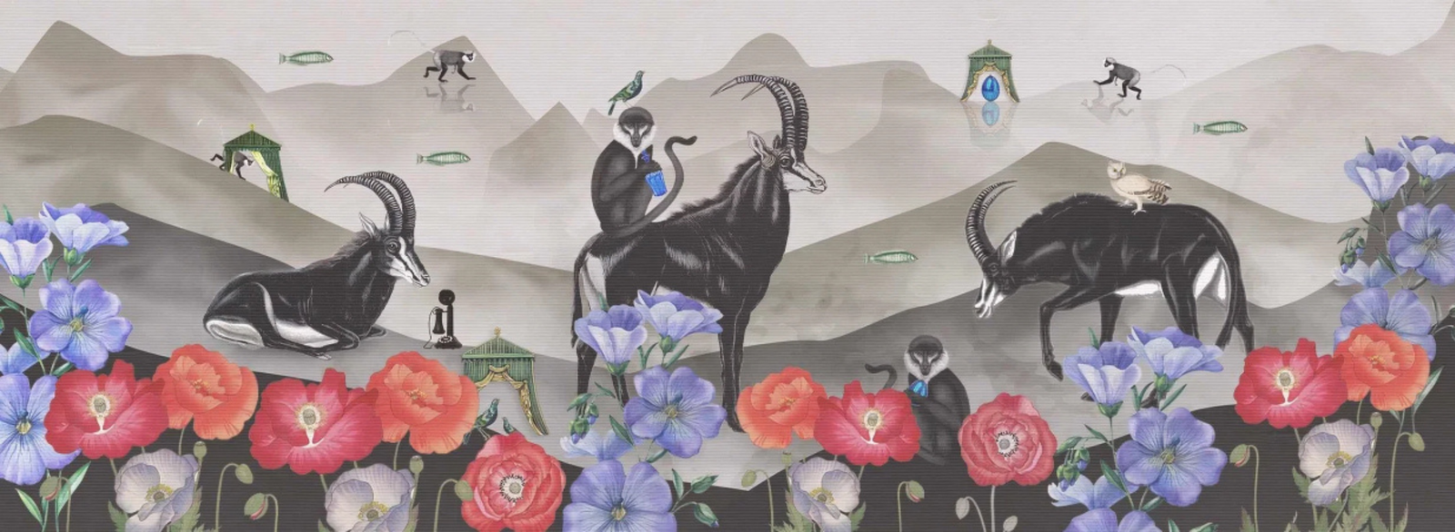 Call After Eight | Shantung | Spring | Wallpaper