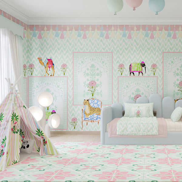 KARAVAAN | LAWN | MINT | WALLPAPER | NEW IN