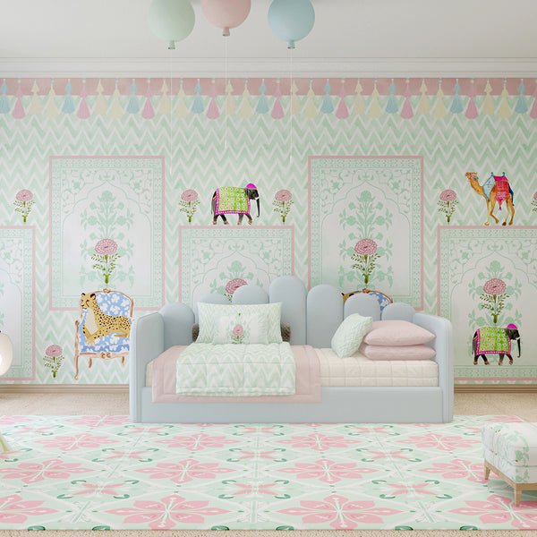 KARAVAAN | LAWN | MINT | WALLPAPER | NEW IN