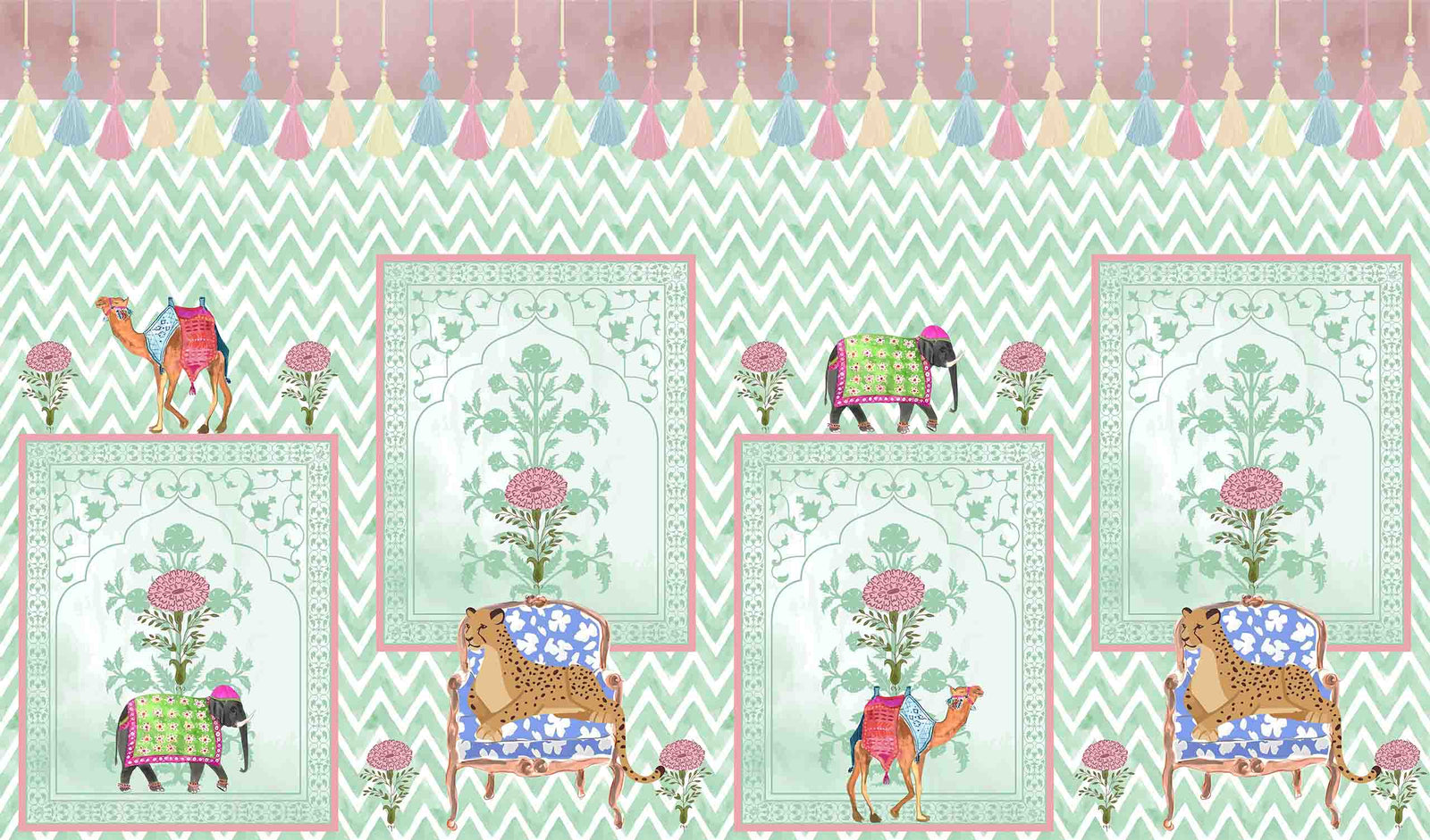 KARAVAAN | LAWN | MINT | WALLPAPER | NEW IN