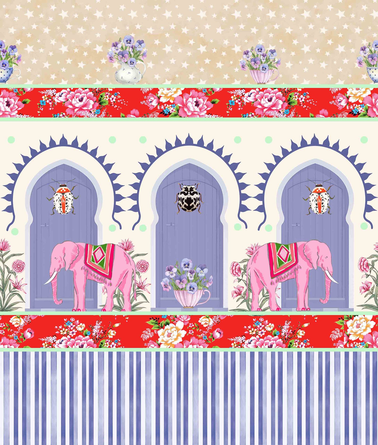 AANGAN | LAWN | MAUVE | WALLPAPER | NEW IN