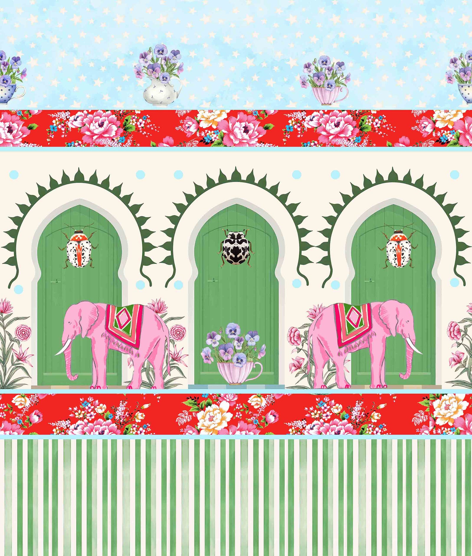 AANGAN | LAWN | MINT | WALLPAPER | NEW IN