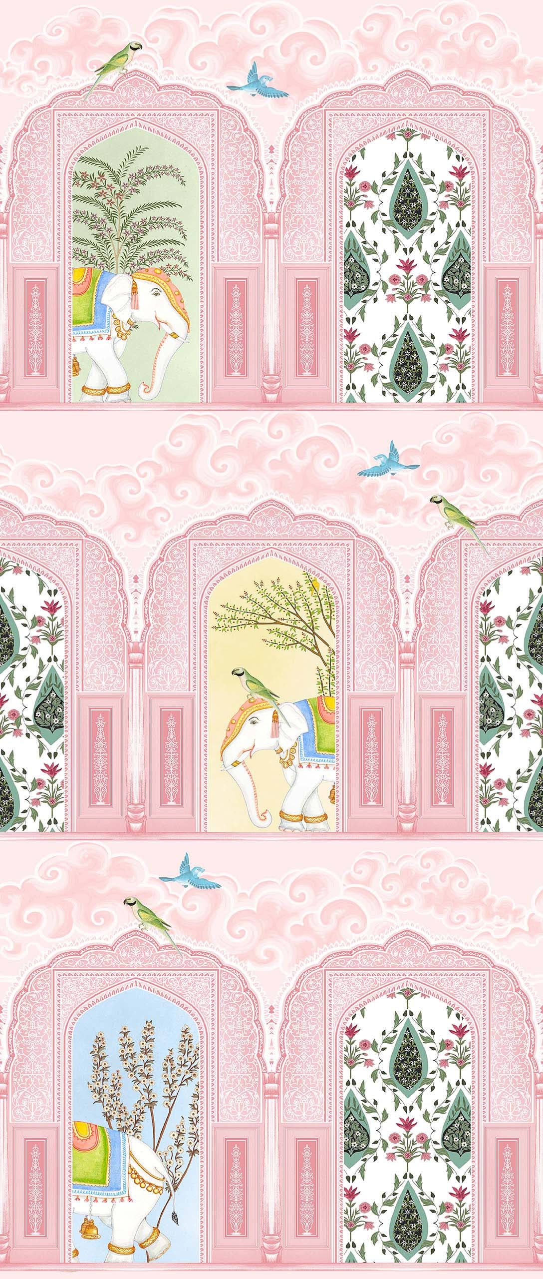 HIDE & SEEK | LAWN | BLUSH | WALLPAPER