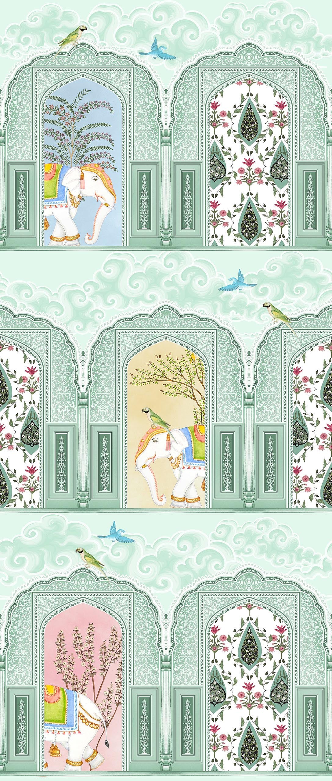 HIDE & SEEK | LAWN | MINT | WALLPAPER