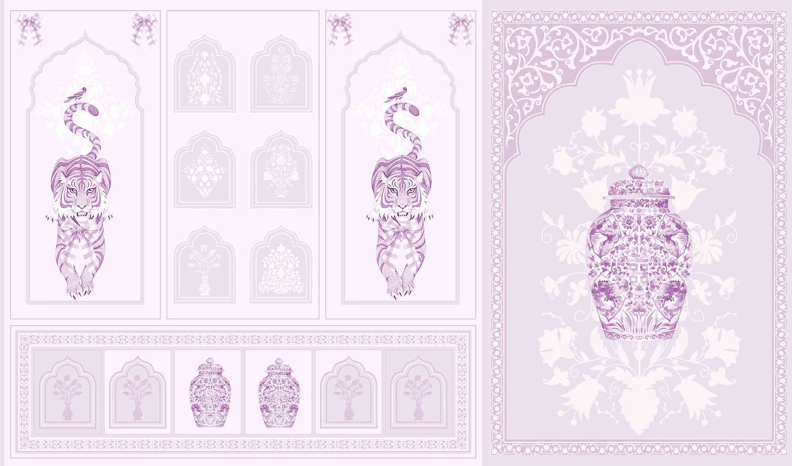 SHER KHAN | LAWN | MAUVE | WALLPAPER | NEW IN