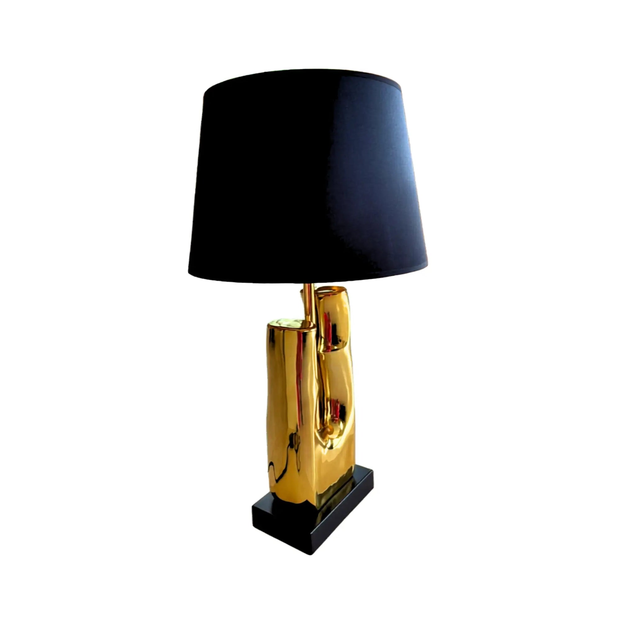 EMPIRE D'OR,  WITH GOLD METAL BODY TABLE LAMP - BLACK SHADE | NEW IN