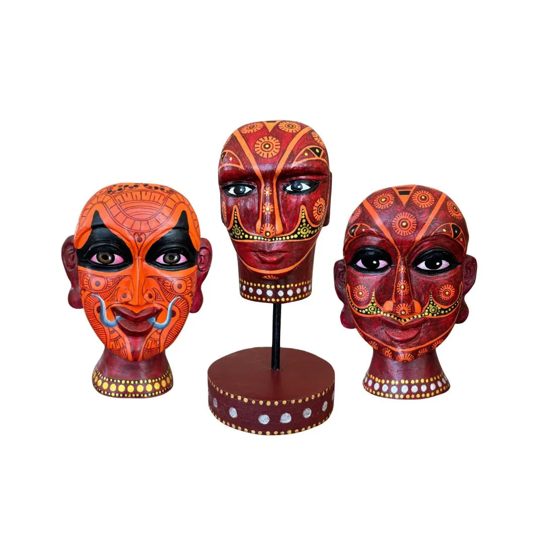 Artefacts, Theyyam decorative head sculptures, set of 3