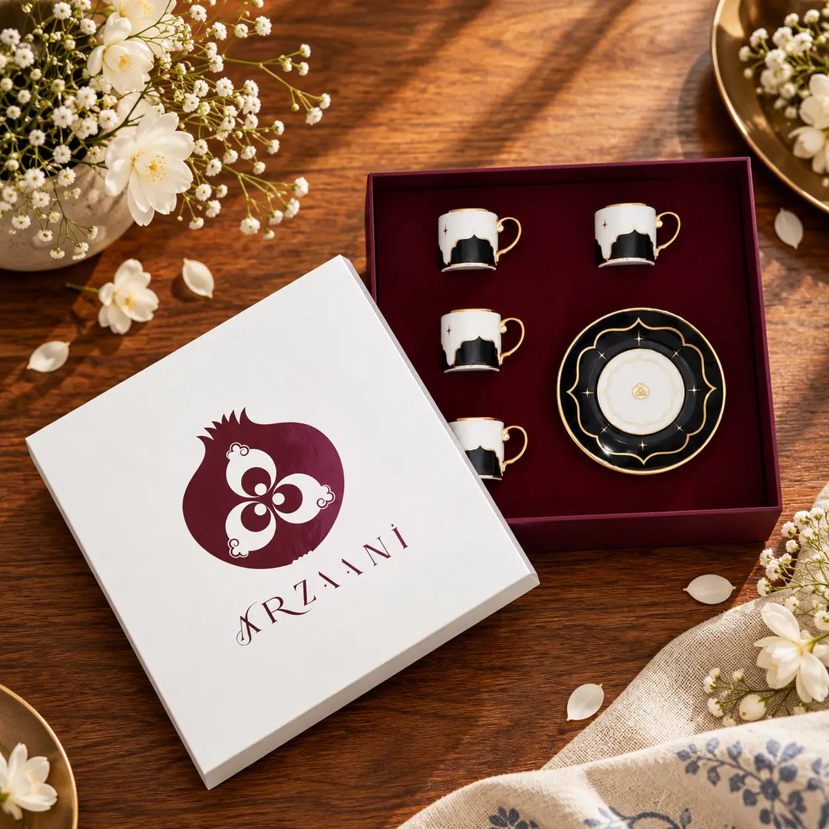 Arzaani ANAAR - TEA CUP & SAUCER - SET OF 4 CUPS & SAUCERS