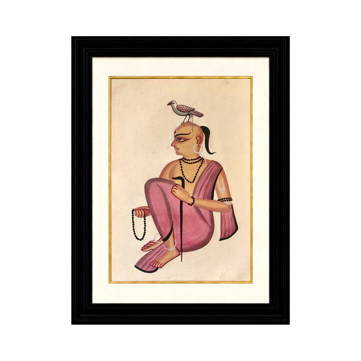 Arzaani 
Ascetic with a Bird
Kalighat Paintings
30-40 years old