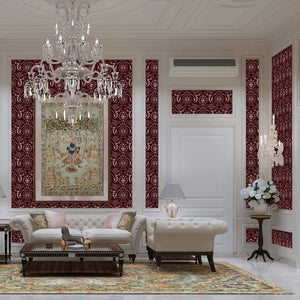 Gulnaaz | Gauze | Burgundy | Wallpaper