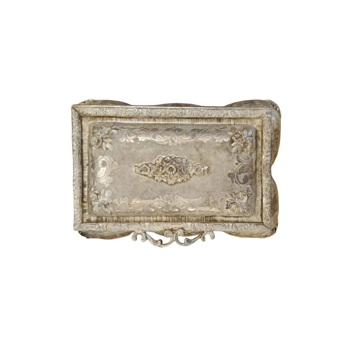 Floral Relief  Silver Box