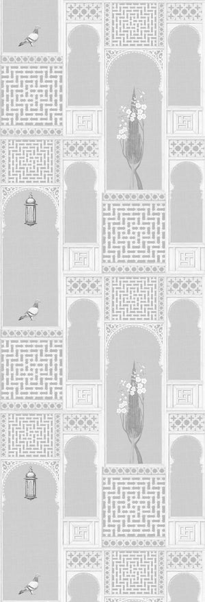 Jharoka | Gauze | Grey | Wallpaper